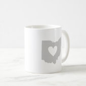 Ohio Silhouette mit Herz-Kaffee-Tasse Kaffeetasse (VorderseiteRechts)