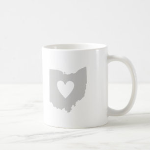 Ohio Silhouette mit Herz-Kaffee-Tasse Kaffeetasse
