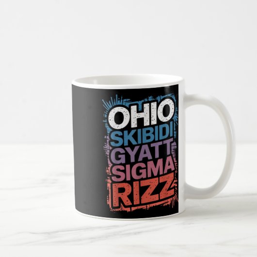 Ohio Skibidi Gyatt Sigma Rizz Gen Slang Rizz Funny Kaffeetasse (Rechts)