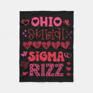 Ohio Skibidi Gyatt Sigma Rizz Valentinstag-Meme Fleecedecke