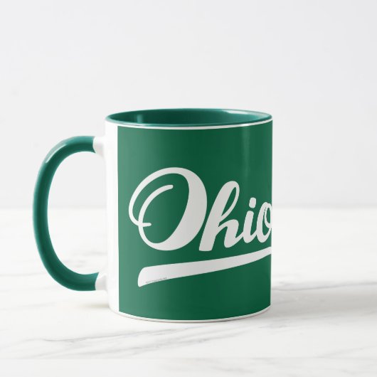 Ohio-Skript-Grün-Andenken Tasse (Links)