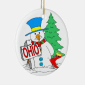 Ohio Snowman Kardinal Keramik Ornament (Rechts)
