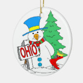 Ohio Snowman Kardinal Keramik Ornament (Links)