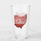 Ohio Souvenir Glass Red Polka Dot Staat Karte Glas (Vorderseite)
