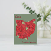 Ohio Staat Blume Collage Map Postkarte (Stehend Vorderseite)