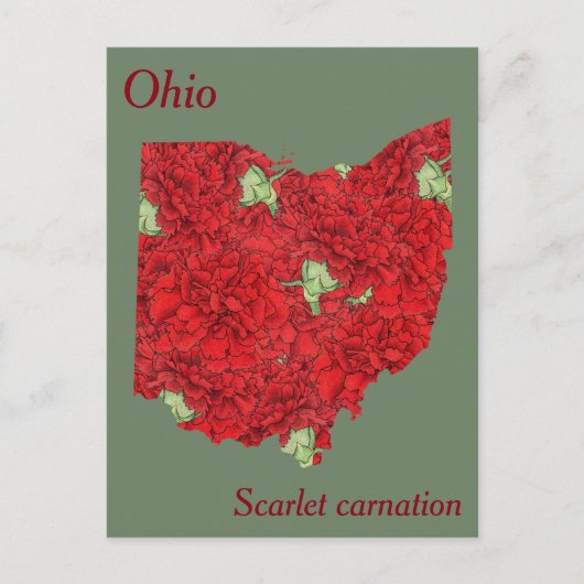 Ohio Staat Blume Collage Map Postkarte (Vorderseite)