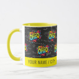Ohio Staat Buckeyes Schwarz-Gelb Graffiti Tasse