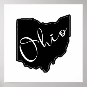 Ohio Staat Form Kontur - Ohio Karte Kontur Poster