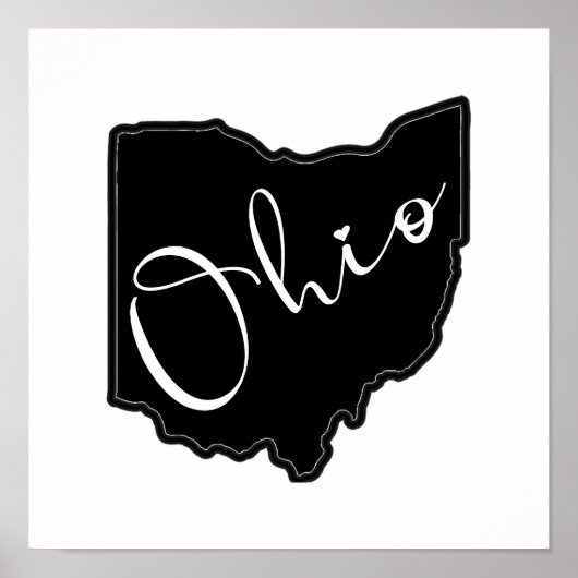 Ohio Staat Form Kontur - Ohio Karte Kontur Poster (Vorne)