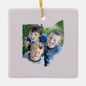 Ohio Staat Foto Einfügung und Ortsname Keramikornament (Vorderseite)