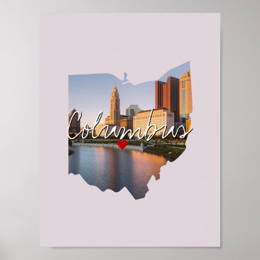 Ohio Staat Foto Einfügung und Ortsname Poster (Vorne)