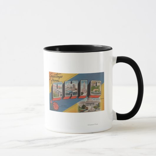 Ohio (Staat Hauptstadt/Blume) - Großbuchstaben Tasse (Rechts)