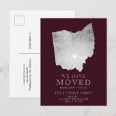 Ohio Staat Karte burgundy silbernen Zuhause bewege (Vorne/Hinten)