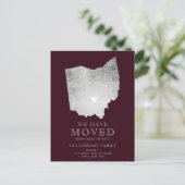 Ohio Staat Karte burgundy silbernen Zuhause bewege (Stehend Vorderseite)