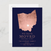 Ohio Staat Karte Marine Rose Gold Zuhause bewegen (Vorne/Hinten)