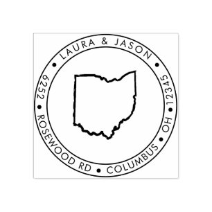 Ohio Staat Karte Rücksendeadresse Holz Gummistempel
