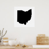 Ohio Staat Kontur Poster (Küche)