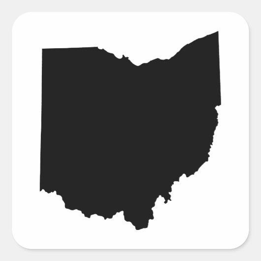Ohio Staat Kontur Quadratischer Aufkleber (Vorderseite)