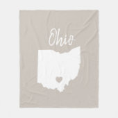 Ohio Staat Map Liebe Zuhause Fleecedecke (Vorderseite)