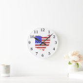 Ohio Staat Map Shaped American Flag Runde Wanduhr (Zuhause)
