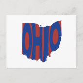 Ohio Staat Name Word Art Blue Postkarte (Vorderseite)