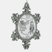 Ohio Staat Quarter Schneeflocken Zinn-Ornament (Links)