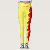 Ohio Staat Scarlet Carnation Blumen Leggings (Vorderseite)