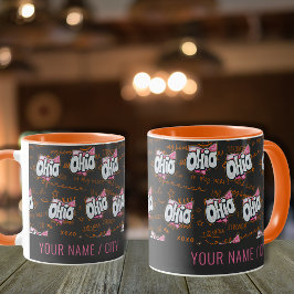 Ohio Staat Schwarz-Orange Muster Tasse