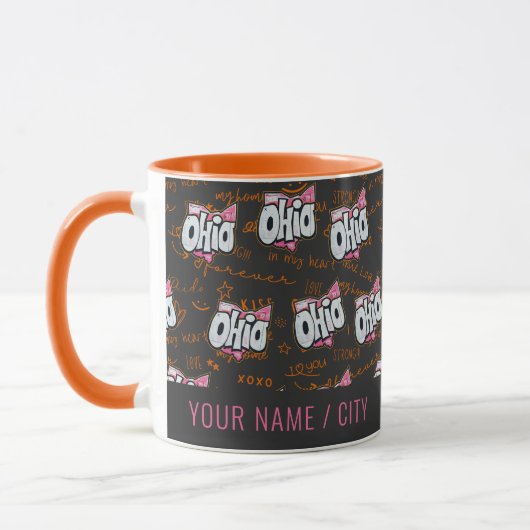 Ohio Staat Schwarz-Orange Muster Tasse (Links)