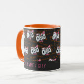 Ohio Staat Schwarz-Orange Muster Tasse (Vorderseite Links)
