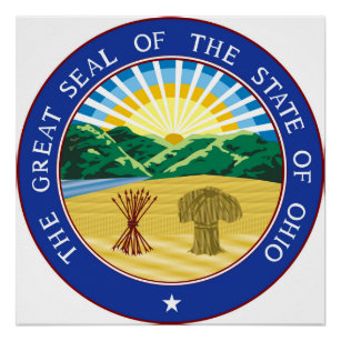 Ohio Staat Siegel Amerikanische Republik Symbol-Fl Poster