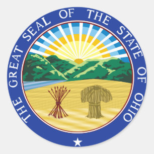 Ohio Staat Siegel Amerikanische Republik Symbol-Fl Runder Aufkleber