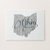 Ohio Staat Typografie Jigsaw Puzzle (Horizontal)
