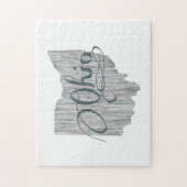 Ohio Staat Typografie Jigsaw Puzzle (Vertikal)