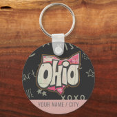Ohio Staat von Buckeyes, rosa Liebe Accessoire Schlüsselanhänger (Vorderseite)