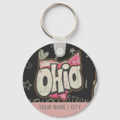Ohio Staat von Buckeyes, rosa Liebe Accessoire Schlüsselanhänger (Rückseite)