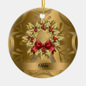 Ohio Staat Weihnachtsdekoration Keramikornament (Vorne)