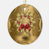 Ohio Staat Weihnachtsdekoration Keramikornament (Links)