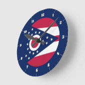 OHIO STAATE FLAG RUNDE WANDUHR (Winkel)