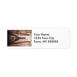 Ohio-Staats-Flagge auf altem hölzernem Korn