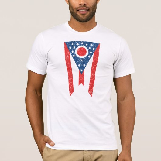 Ohio-Staats-FlaggeVintage Grunge-Columbus-Liebe T-Shirt (Vorderseite)