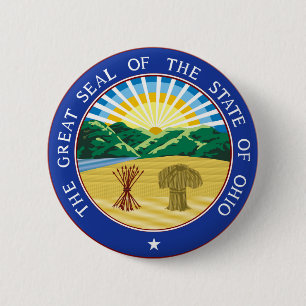Ohio-Staats-Siegelamerika-Republiksymbolflagge Button