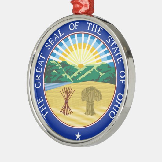 Ohio-Staats-Siegelamerika-Republiksymbolflagge Ornament Aus Metall (Links)