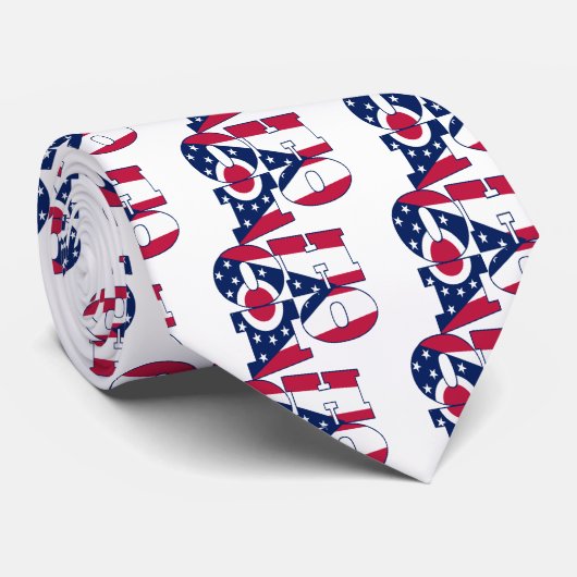 Ohio-Staatsflaggentext Krawatte (Gerollt)