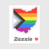Ohio Staatsstolz LGBTQ-Progress-Prix Aufkleber (Blatt)