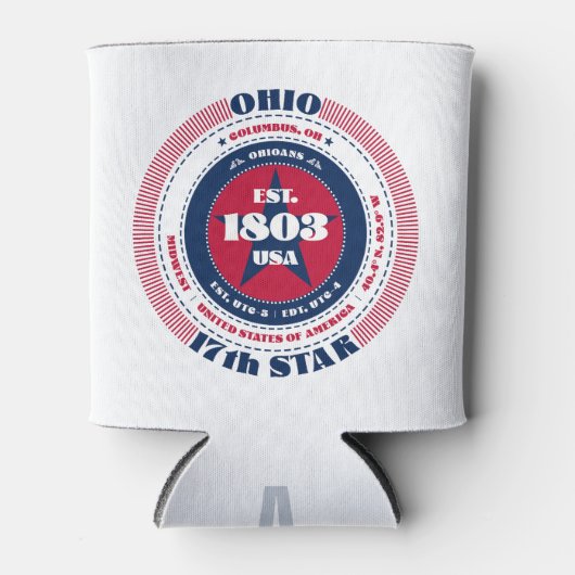 Ohio Staatsstolz Monogram Cooler Dosenkühler (Vorderseite)
