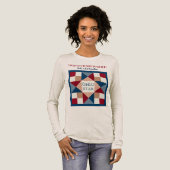 Ohio Star Quilt Block - Marine, Red, Tan Tri-Blend Shirt (Volle Vorderseite)