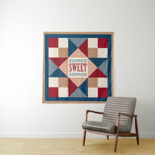 Ohio Star Quilt Block - Zuhause Sweet Zuhause Wandteppich