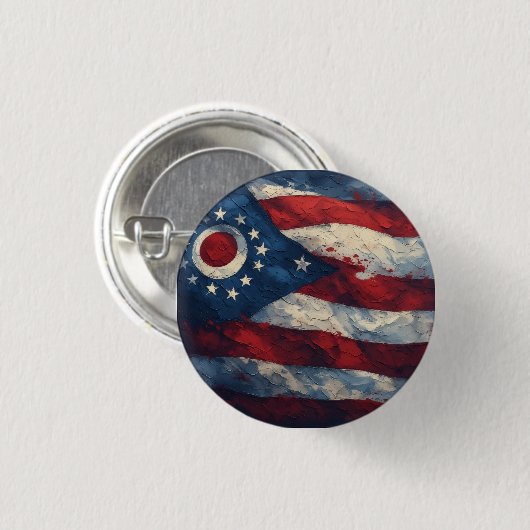 Ohio State Flag Design | Buckeye State Pride Gift Button (Vorne & Hinten)