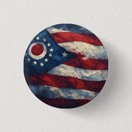 Ohio State Flag Design | Buckeye State Pride Gift Button (Vorderseite)